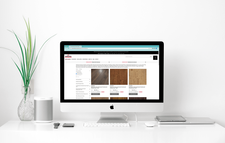 Graphic design portfolio showcasing UX work for Mohawk Factory Outlet