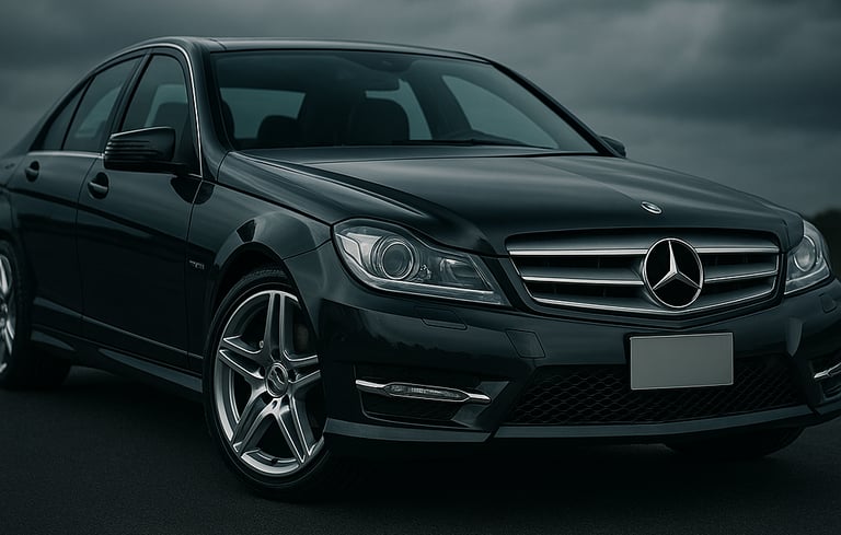 MercedesBenz C300 2008- 2014 fitted with michelin tyres, displayed at a Tire shop in Nigeria