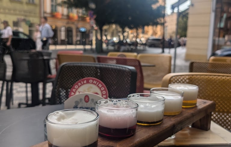 At the "Beer Museum" at the town square in Prague in October 2024.