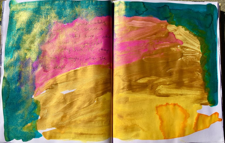 colorful abstract art journaling, art therapy example