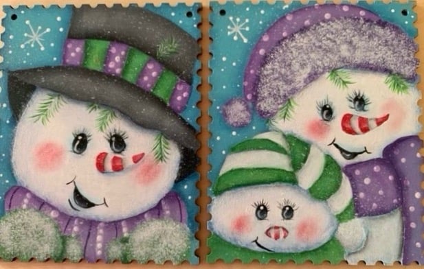 Snowmen acrylic paintings