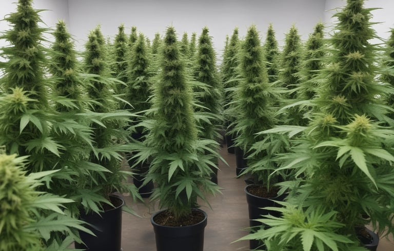 Assortment of colorful pre-rolled joints neatly arranged on a rustic wooden surface