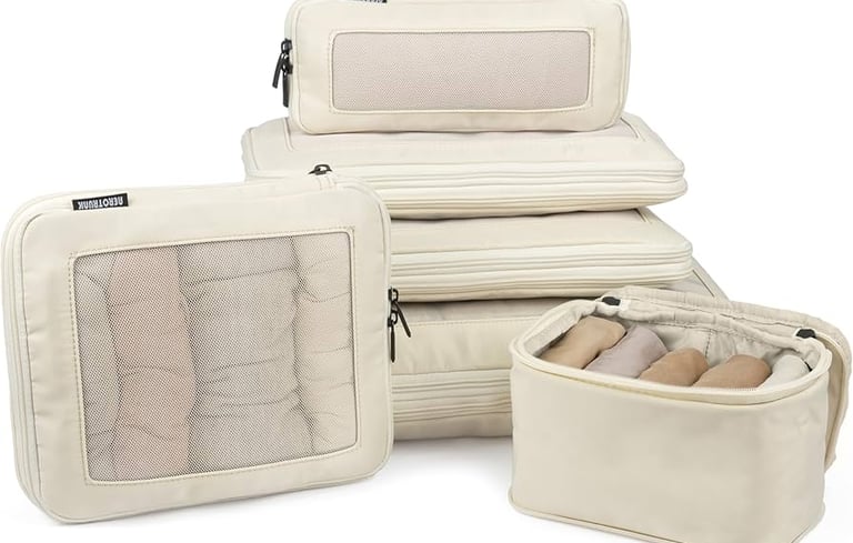 Compression packing cubes