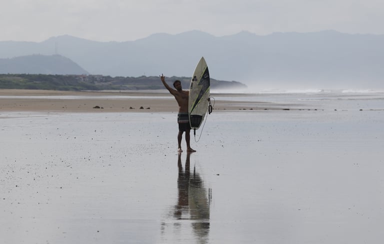 Surfer saying hello to the camera