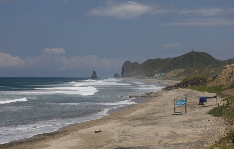 View from the beach of a perfect sunny day 