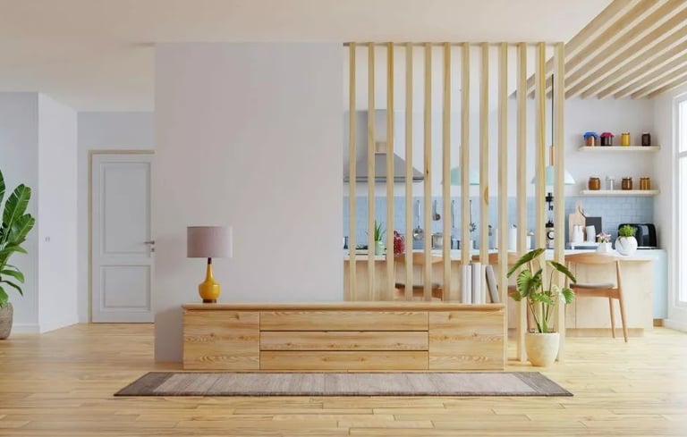 salon salle à manger rénové avec nouveau parquet posé par chantiers express