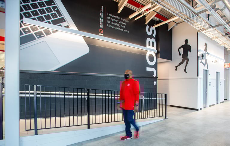 Louisville Urban League Sports & Learning Complex Interior Branded Environmental Graphics