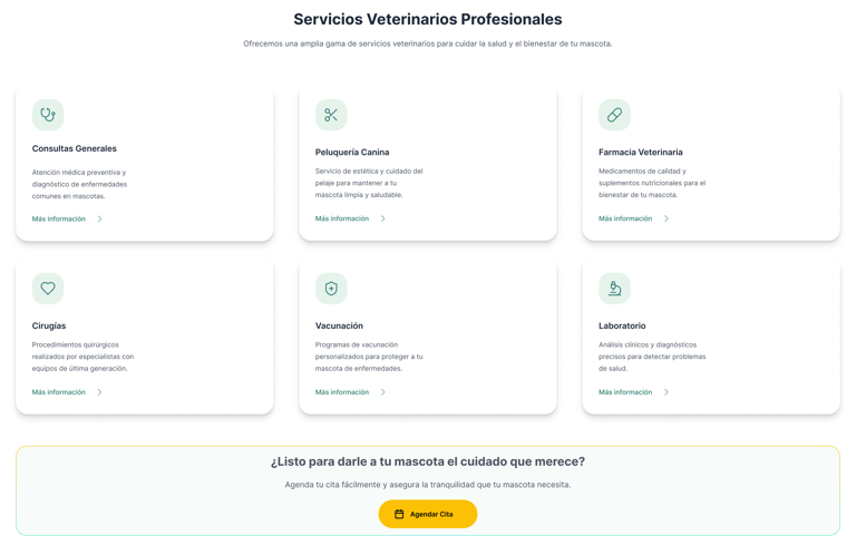 Rediseño UX/UI y desarollo No- Code clinica veterinaria