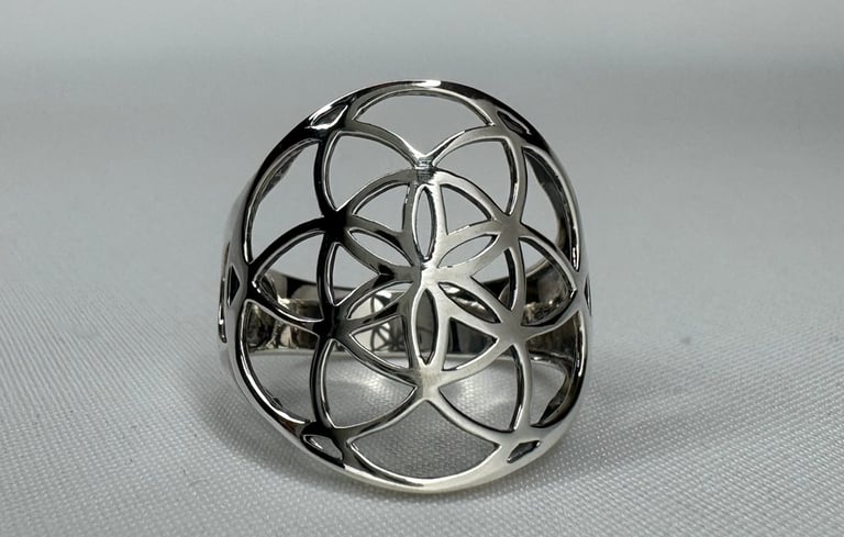 Sterling Silver Seed of Life Ring