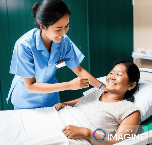 Domestic maid providing elderly care in Singapore