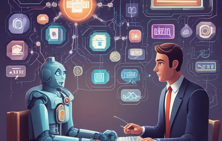 A sleek dashboard displaying AI analytics and customer data trends.