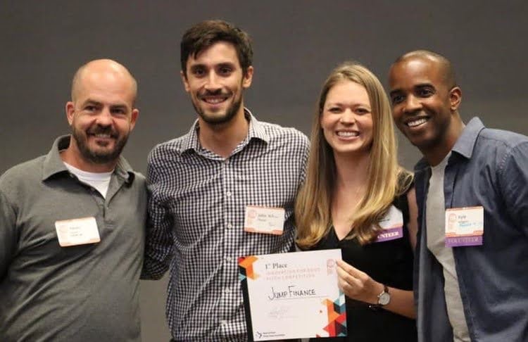 Jump Finance founder John William Meyer receiving the 2019 NPCA Innovation for Good first prize