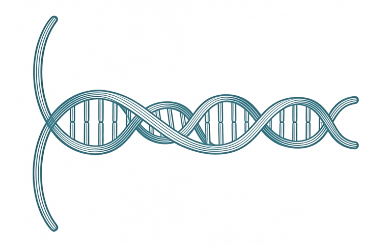 DNA helix icon symbolizing generational connection and family heritage - PhotoMotion AI