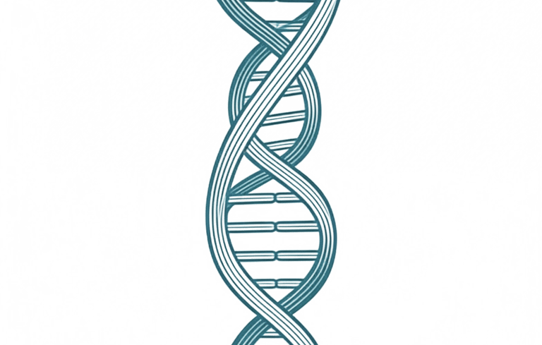 DNA helix icon symbolizing generational connection and family heritage - PhotoMotion AI