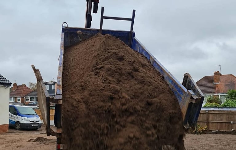 Crushed hardcore delivery for commercial build in West Bromwich