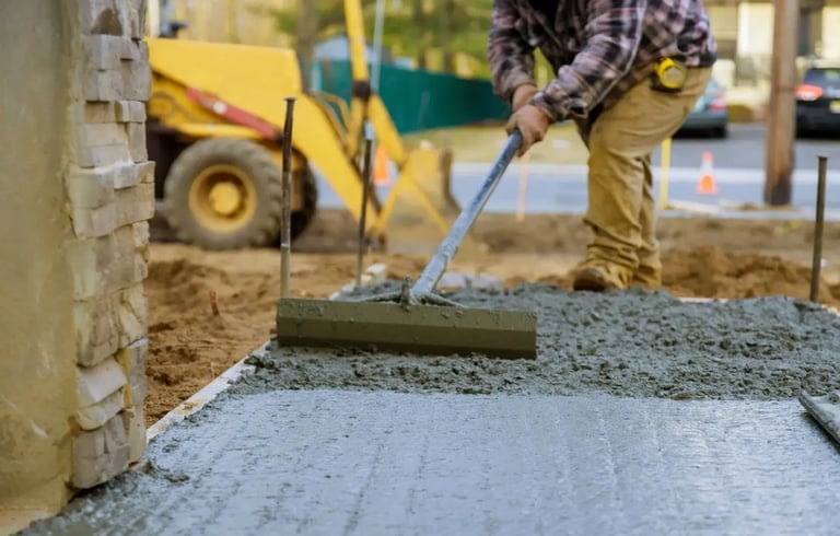 Concrete Contractors paving concrete walkway in Columbia, SC