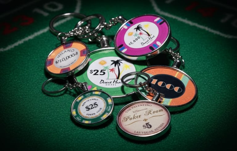 Poker Chip Keychains