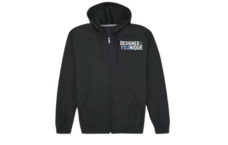 zipper hoodie with logo on chest