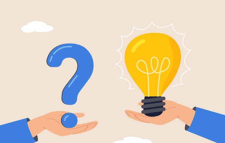 two hands holding a question mark and a question mark