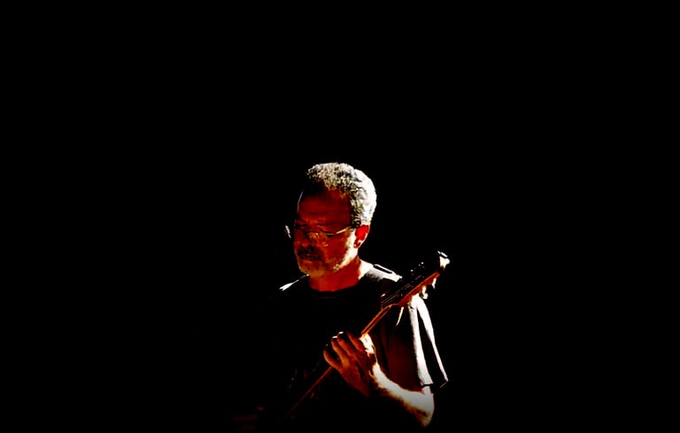 Mike Murray - guitarist in mid flight