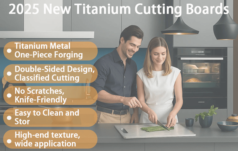 Katuchef titanium cutting plate - dupla face, knife-friendly, easy to clean, used by casal