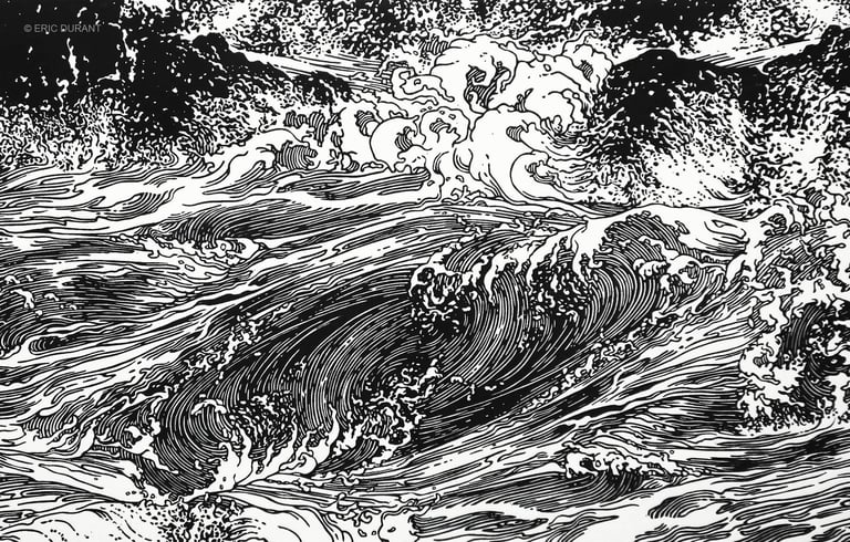 Linogravure sur papier 48  × 64 cm - © Eric Durant