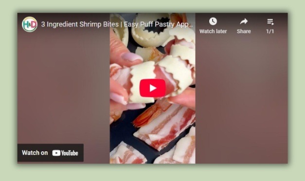 3 ingredients shrimp bites with puff pastry recipe