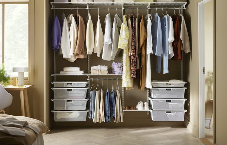 Elfa drabinių sistema | Elfa Wardrobe | lentynu-sistemos.lt