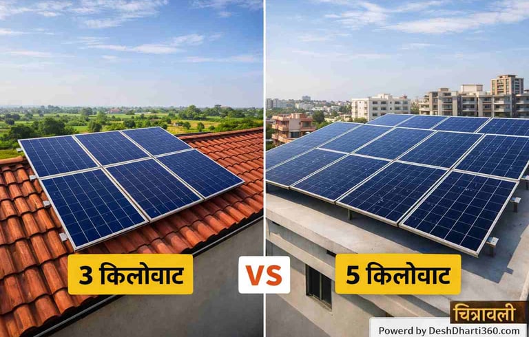 3 किलोवाट बनाम 5 किलोवाट सोलर सिस्टम
