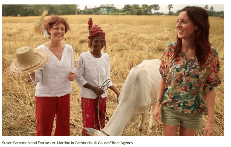 Susan Sarandon and Eva Amurri Martino in Cambodia. © Cause Effect Agency