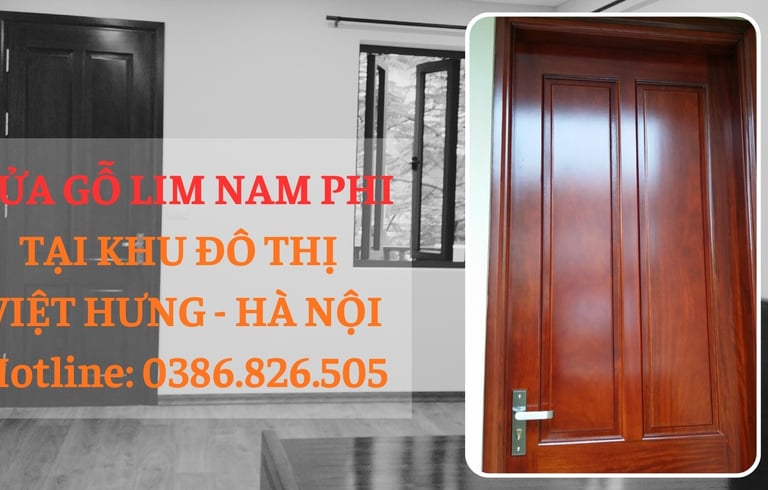 cửa gỗ lim nam phi bàn giao tại khu đô thị việt hưng