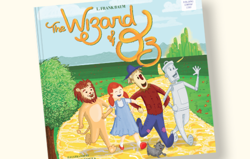 Illustrated cover for the children's book The Wizard of Oz