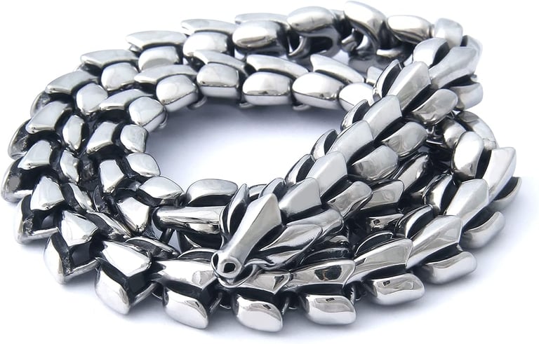 Ouroborus Snake Chain Necklace. Viking Serpent Jewelry