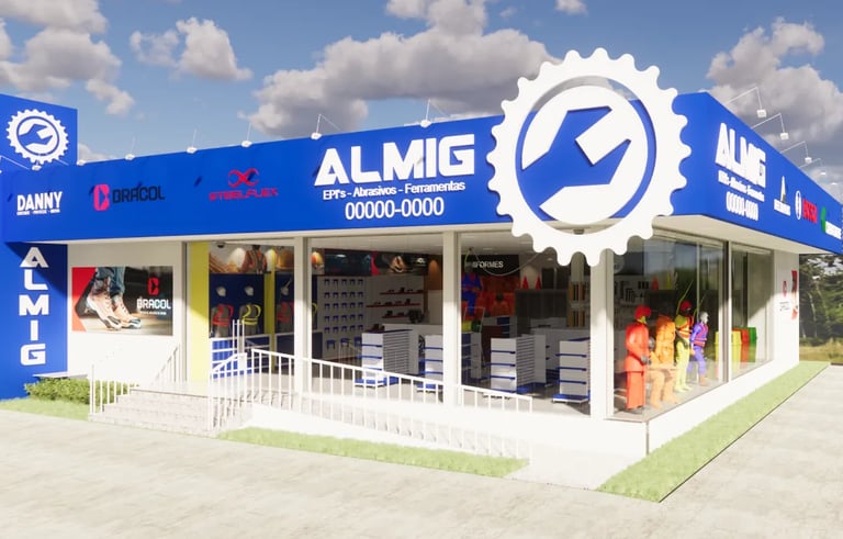 letreiro e toten de lojas comerciais arquitetura 