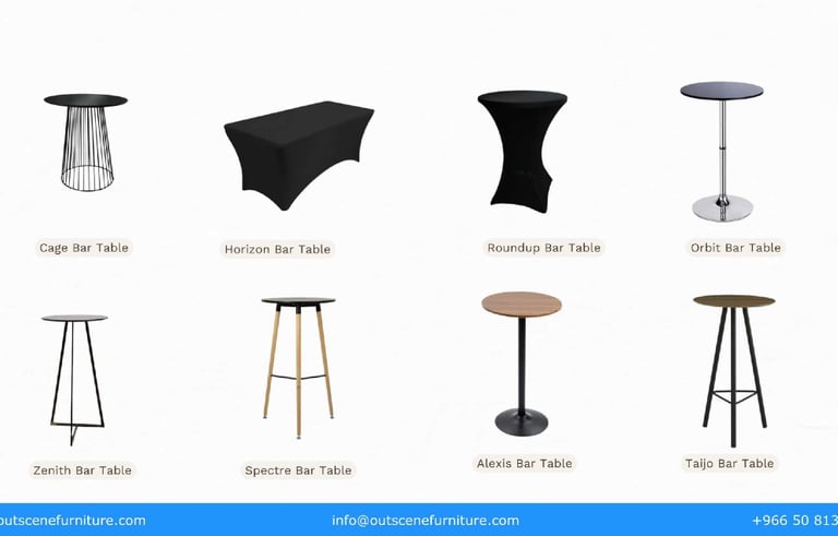 Premium Dining, Square & High Table Rentals & Purchase in KSA | Riyadh, Jeddah, Dammam