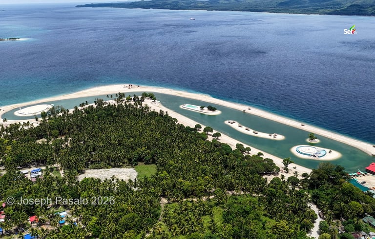 Drone shot of Masbate Man made lagoon