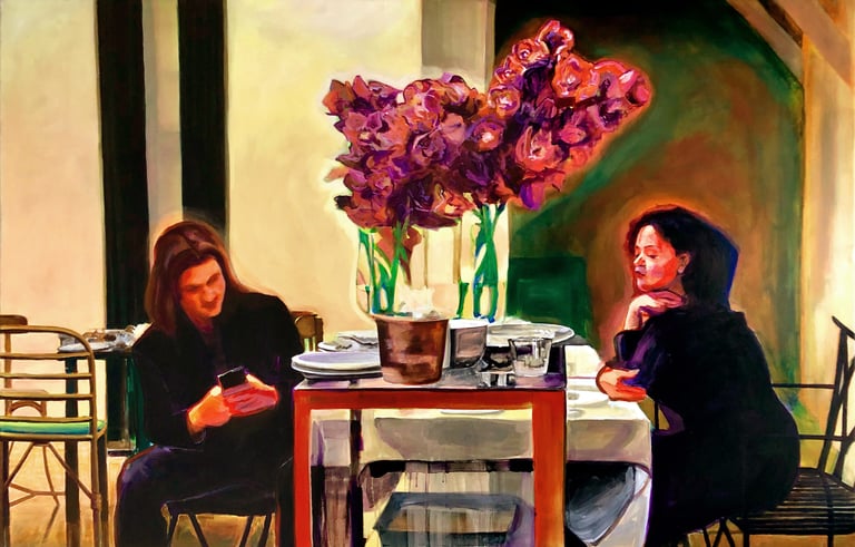 Jack & Marissa, 46" x 72" Acrylic on canvas, 2019