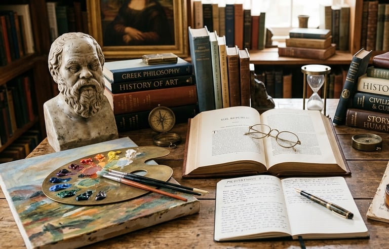  Philosophical and historical books and art.