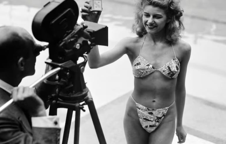 Michelle Bernardin was the first to pose in a bikini in 1946.