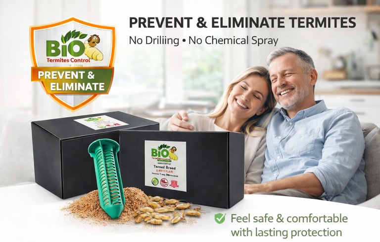 Non-toxic termite prevention for Kuala Lumpur homes with no drilling or chemical spray".