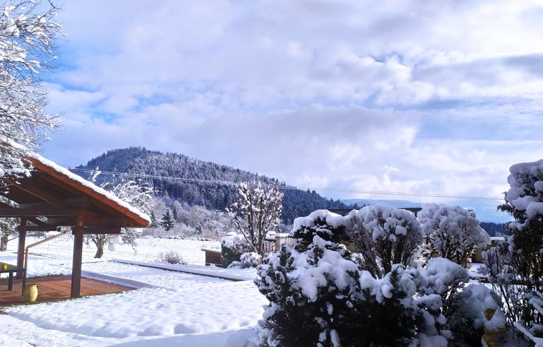 espace extérieur sous la neige