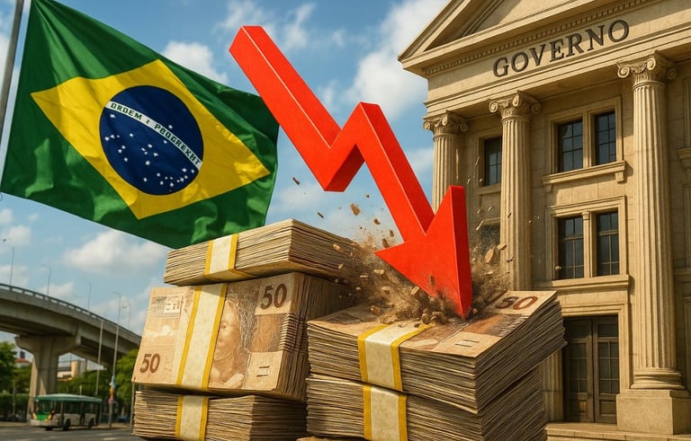 imagem ilustrada em um desenho sobre o momento do brasil nas dívidas.