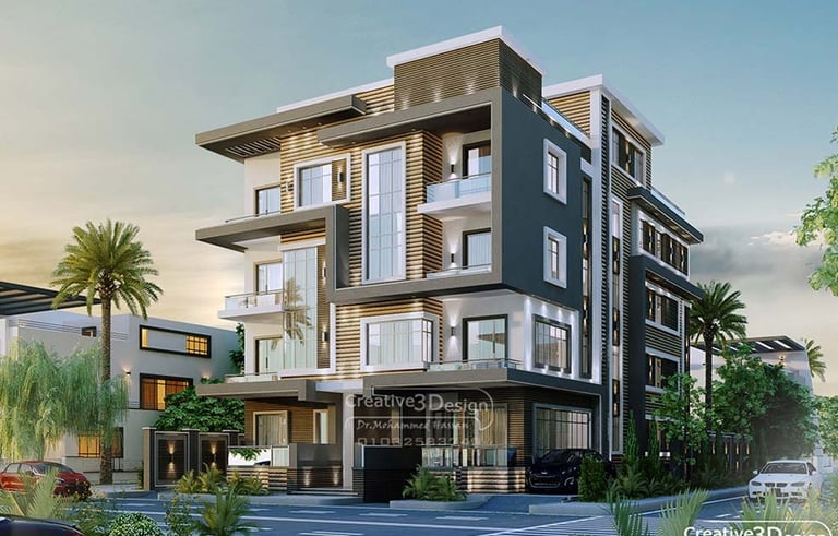 a modern apartment building with a modern design