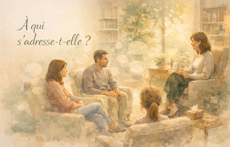 Séance de thérapie : une professionnelle échange avec un couple dans un cadre apaisant