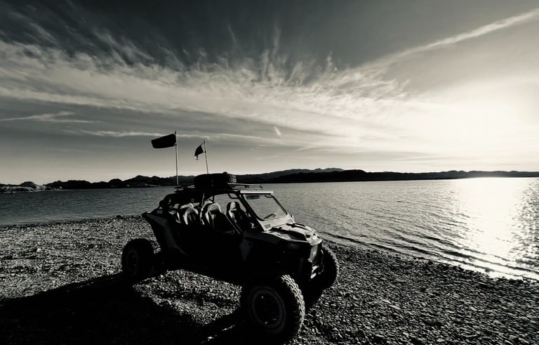 Off-roading down by the lake