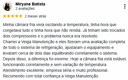 Avaliação de cliente