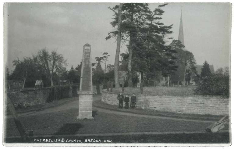 The Obelisk & St Giles Church spire, Bredon Village