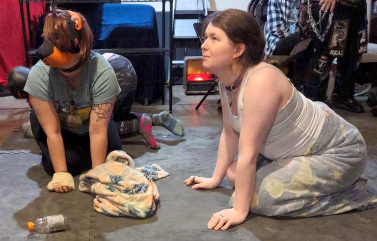 Pup-play playtime on the floor