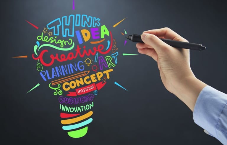 Creative graphic design and brand identity development concept