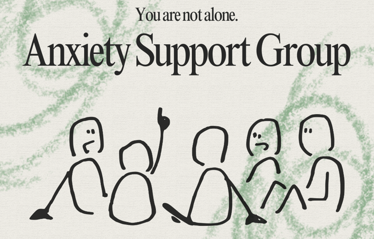 a group of stick figures sitting in a circle